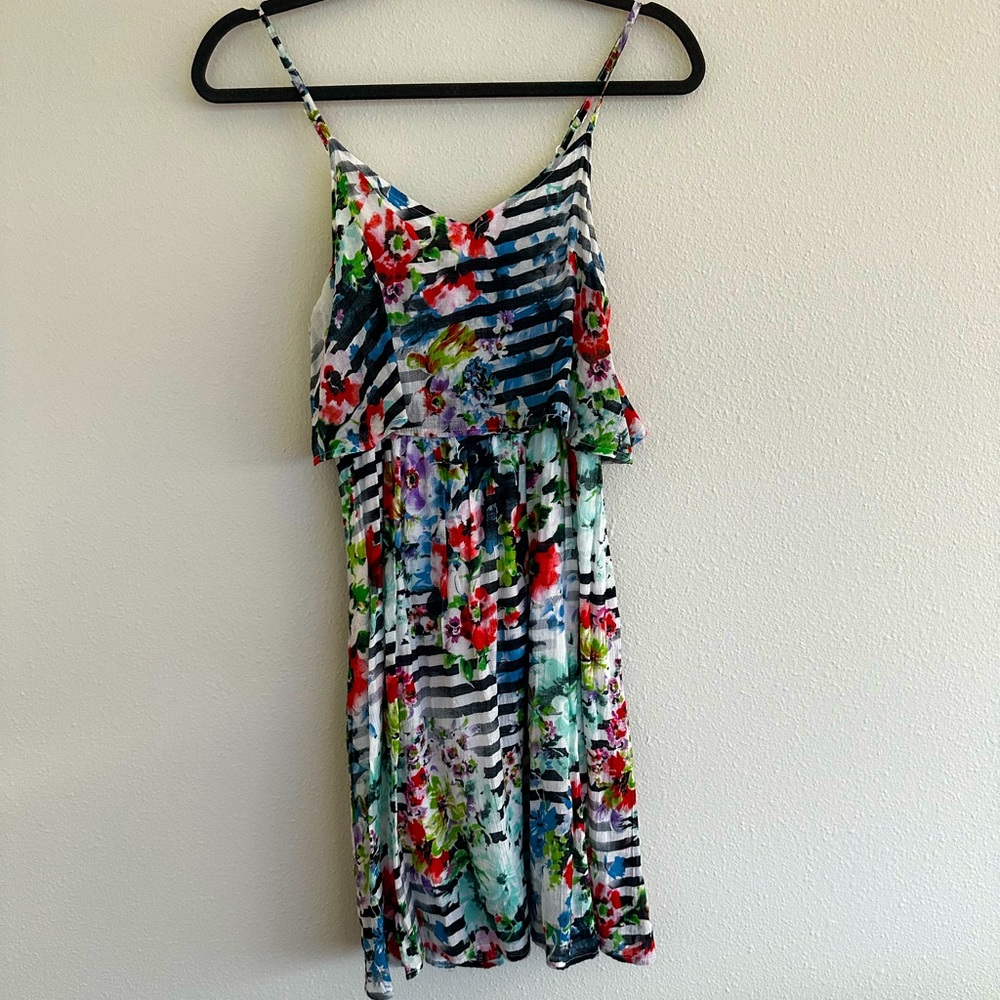 Hem & Thread Floral Dress Mini Sleeveless